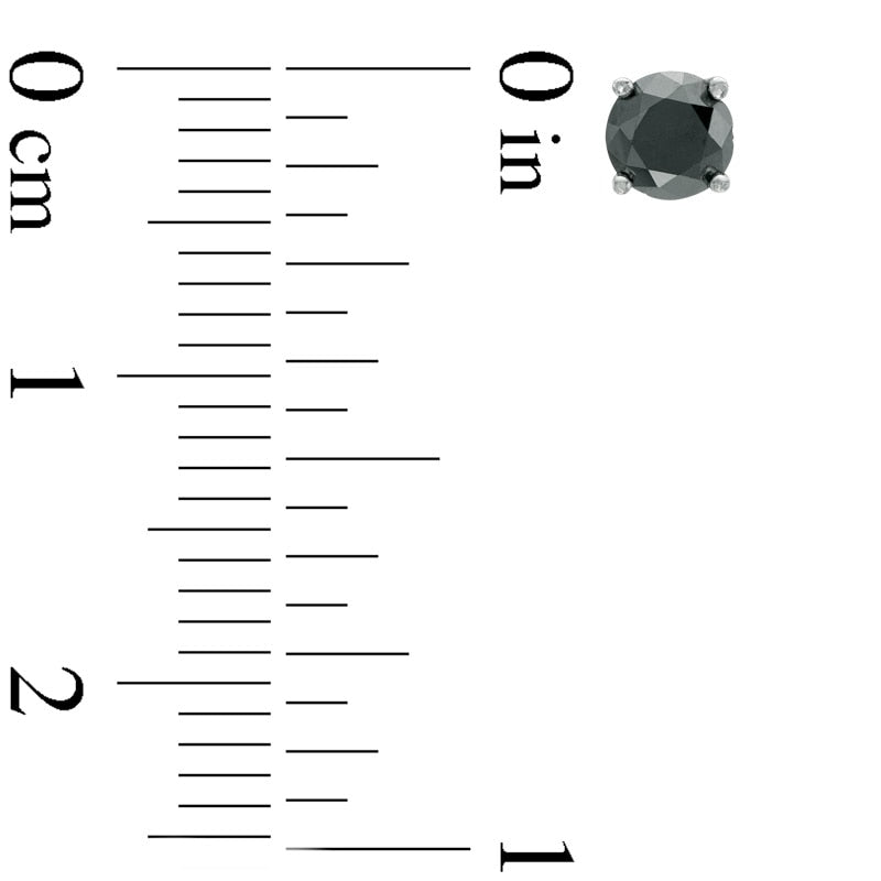 0.63 CT. T.W. Enhanced Black Diamond Solitaire Stud Earrings in 10K White Gold
