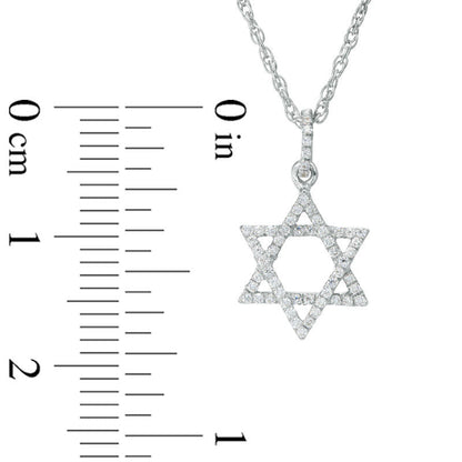 0.17 CT. T.W. Natural Diamond Star of David Pendant in Sterling Silver