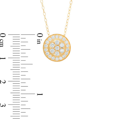 0.5 CT. T.W. Natural Diamond Composite Antique Vintage-Style Pendant in 10K Yellow Gold