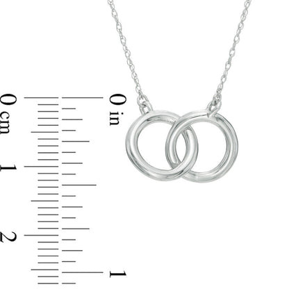 Interlocking Circles Necklace in 10K White Gold
