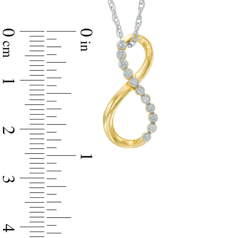 Natural Diamond Accent Infinity Pendant in Sterling Silver with 14K Gold Plate