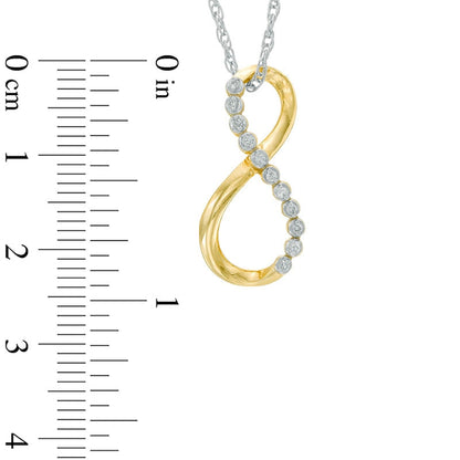 Natural Diamond Accent Infinity Pendant in Sterling Silver with 14K Gold Plate