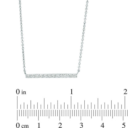 0.25 CT. T.W. Natural Diamond Horizontal Bar Necklace in 10K White Gold - 16.87