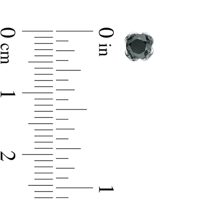 0.5 CT. T.W. Enhanced Black and White Diamond Tulip Stud Earrings in 10K White Gold