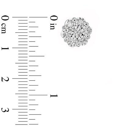 1.5 CT. T.W. Diamond Composite Stud Earrings in 14K White Gold