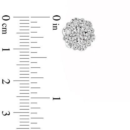 2 CT. T.W. Diamond Composite Stud Earrings in 14K White Gold