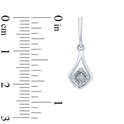 Diamond Accent Squared Teardrop Earrings in 10K White Gold