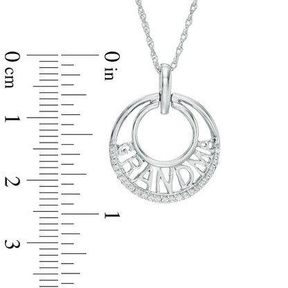 0.1 CT. T.W. Natural Diamond Grandma" Double Circle Pendant in Sterling Silver"