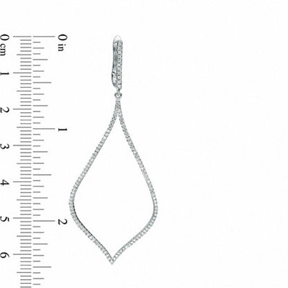 1 CT. T.W. Diamond Flame-Shaped Pendulum Drop Earrings in 10K White Gold