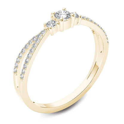 1/4 CT. T.W. Diamond Three Stone Split Shank Engagement Ring in 14K Gold