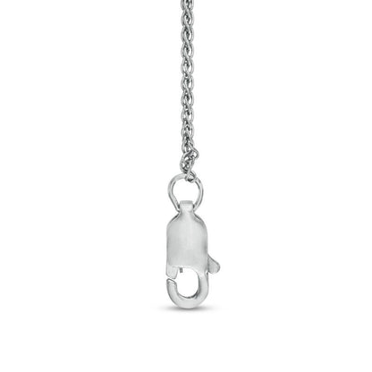 Oval Lab-Created Blue and White Sapphire Frame Necklace in Sterling Silver - 17