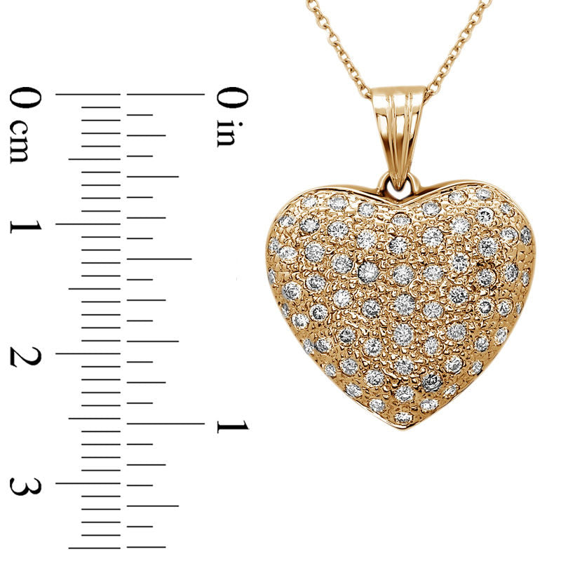 1 CT. T.W. Natural Diamond Heart Pendant in 14K Gold (J/I1)