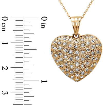 1 CT. T.W. Natural Diamond Heart Pendant in 14K Gold (J/I1)