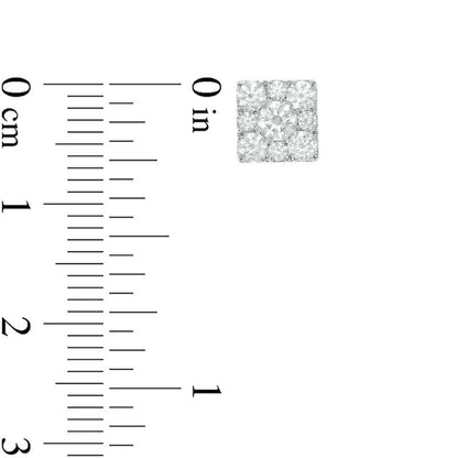 1 CT. T.W. Composite Diamond Square Stud Earrings in 10K White Gold
