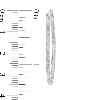 0.5 CT. T.W. Diamond Inside-Out Hoop Earrings in 10K White Gold