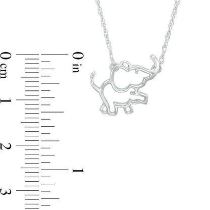 Elephant Necklace in 10K White Gold