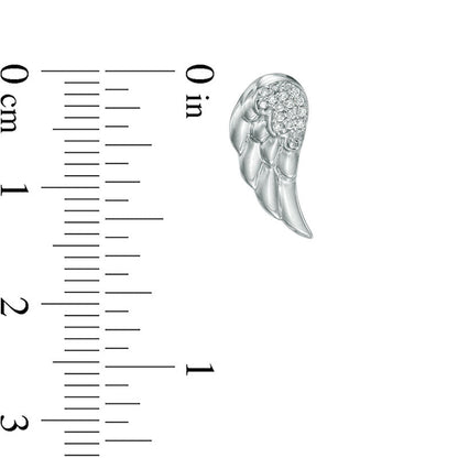 Diamond Accent Wing Earrings in 10K White Gold