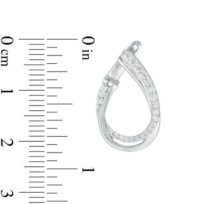 0.5 CT. T.W. Diamond Flat Front Twist Hoop Earrings in 10K White Gold