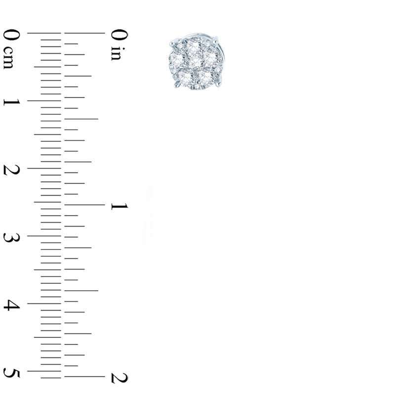 0.5 CT. T.W. Composite Diamond Flower Earrings in 10K White Gold