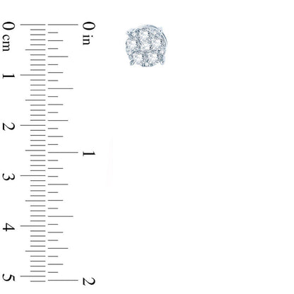 0.5 CT. T.W. Composite Diamond Flower Earrings in 10K White Gold