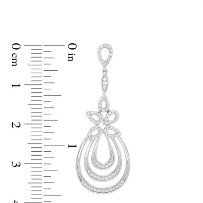 0.5 CT. T.W. Diamond Cascading Teardrop Earrings in 10K White Gold