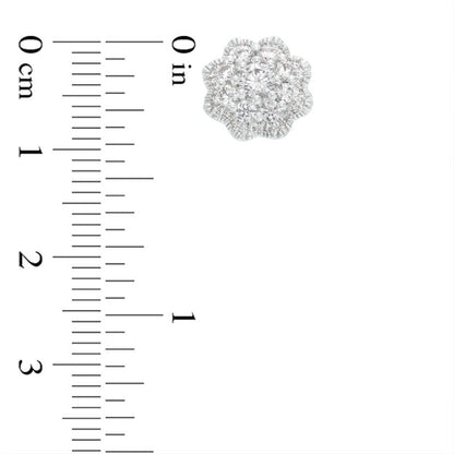 1 CT. T.W. Diamond Flower Frame Stud Earrings in 10K White Gold