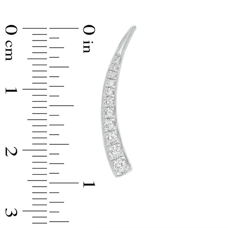 0.5 CT. T.W. Diamond Tapered Curve Crawler Earrings in 10K White Gold