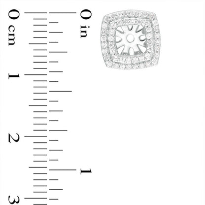 0.38 CT. T.W. Diamond Tilted Square Frame Earring Jackets in 10K White Gold