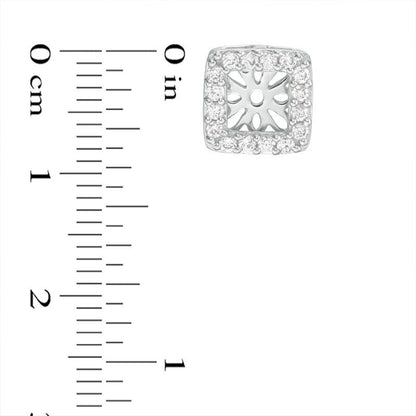 0.33 CT. T.W. Diamond Square Frame Earring Jackets in 10K White Gold