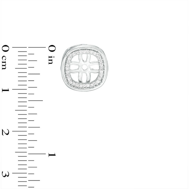 0.17 CT. T.W. Diamond Cushion Frame Earring Jackets in 10K White Gold