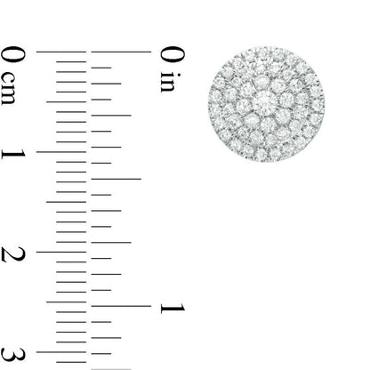 1 CT. T.W. Diamond Frame Stud Earrings in 10K White Gold