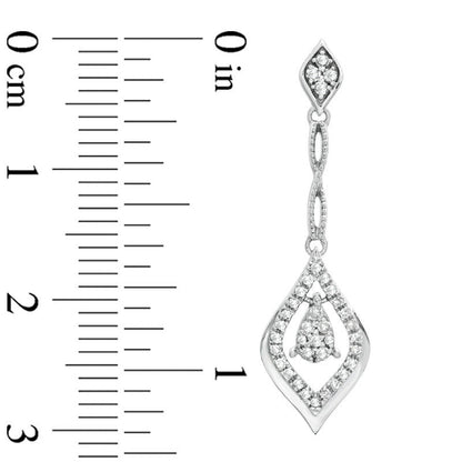 0.25 CT. T.W. Diamond Flame Earrings in 10K White Gold