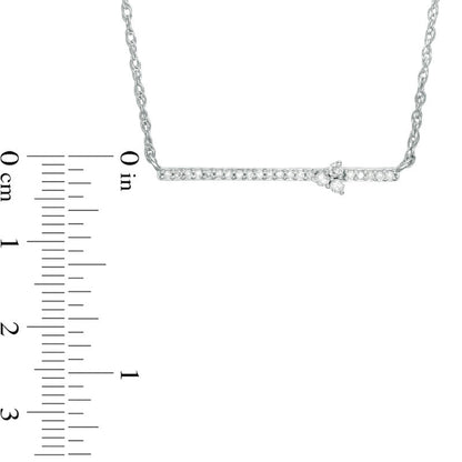 0.17 CT. T.W. Natural Diamond Triangle on Bar Necklace in Sterling Silver