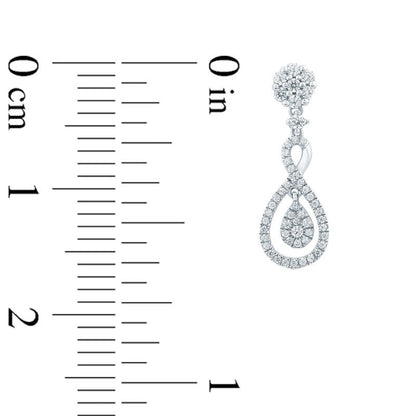 0.5 CT. T.W. Composite Diamond Infinity Loop Drop Earrings in 10K White Gold