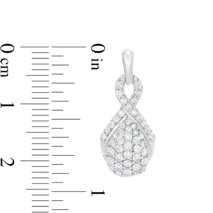 1 CT. T.W. Composite Diamond Pear-Shaped Drop Earrings in 10K White Gold
