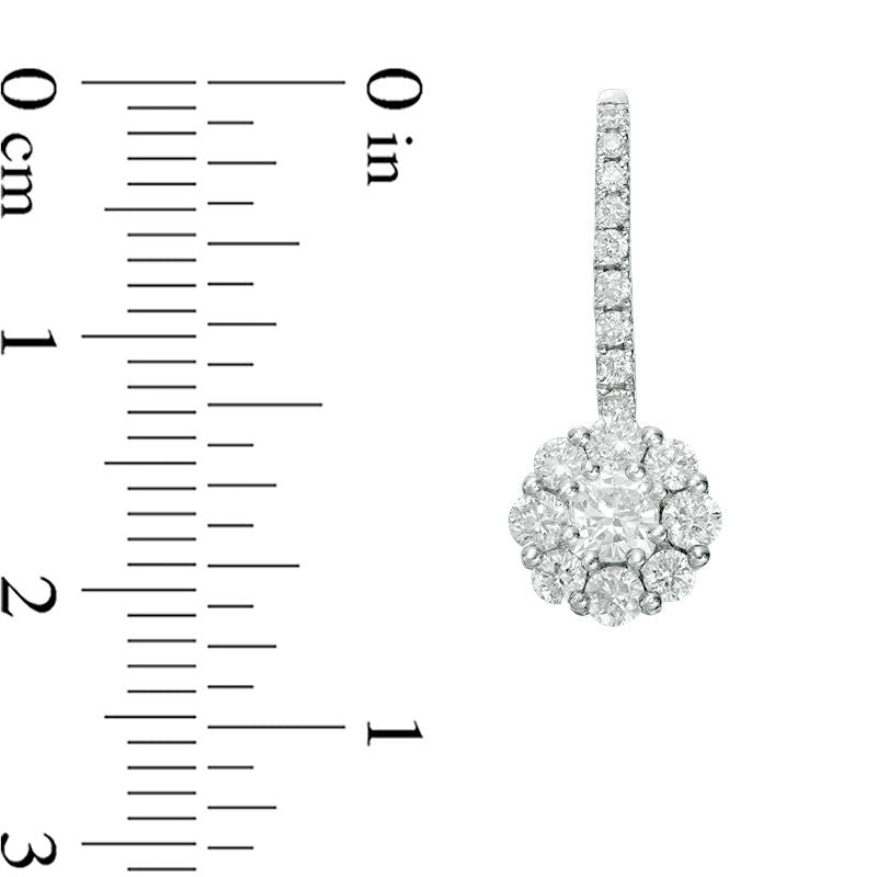 1 CT. T.W. Composite Diamond Drop Earrings in 14K White Gold
