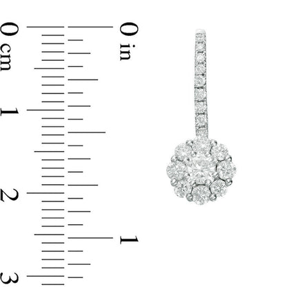 1 CT. T.W. Composite Diamond Drop Earrings in 14K White Gold