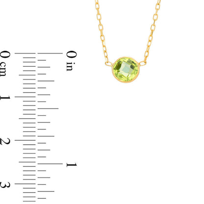 6.0mm Peridot Solitaire Necklace in 10K Yellow Gold - 17