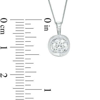 0.5 CT. Certified Canadian Natural Clarity Enhanced Solitaire Tension Pendant in 14K White Gold (I/I2) - 17
