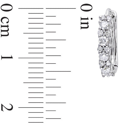0.5 CT. T.W. Diamond Hoop Earrings in 14K White Gold