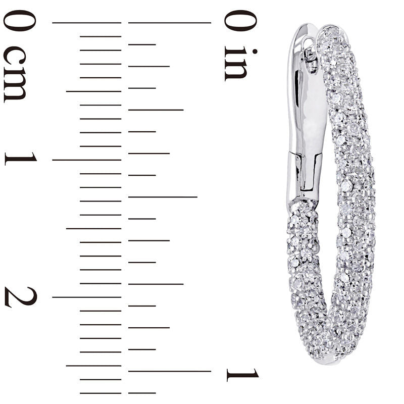 1 CT. T.W. Diamond Inside-Out Hoop Earrings in 14K White Gold