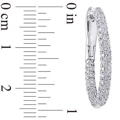 1 CT. T.W. Diamond Inside-Out Hoop Earrings in 14K White Gold