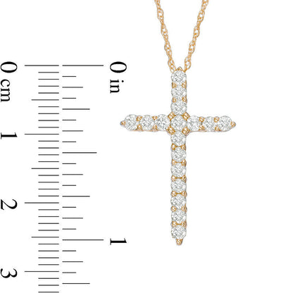 0.5 CT. T.W. Natural Diamond Cross Pendant in 14K Gold