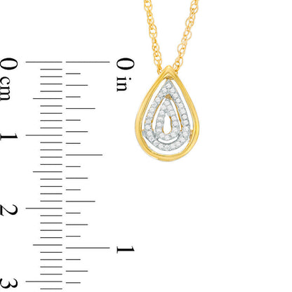 Natural Diamond Accent Triple Teardrop Pendant in 10K Yellow Gold