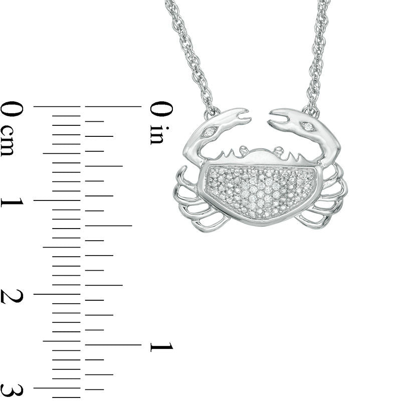 Natural Diamond Accent Crab Necklace in Sterling Silver - 17.5