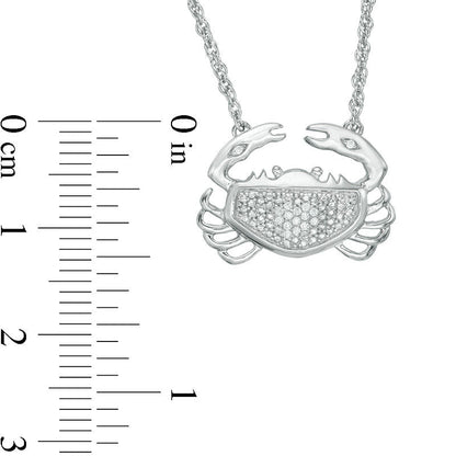 Natural Diamond Accent Crab Necklace in Sterling Silver - 17.5