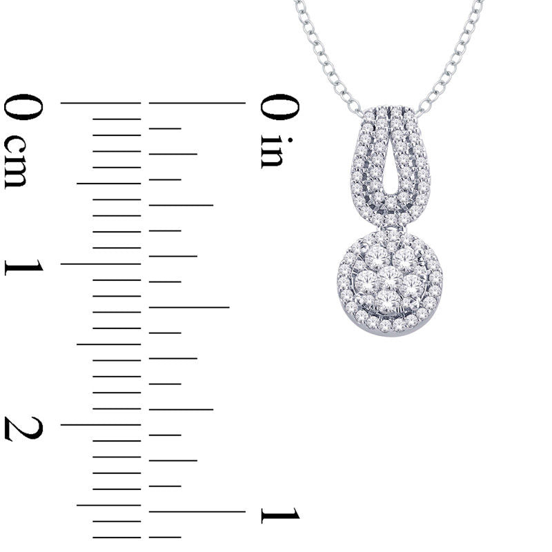 0.33 CT. T.W. Composite Natural Diamond Frame Loop Pendant in 10K White Gold