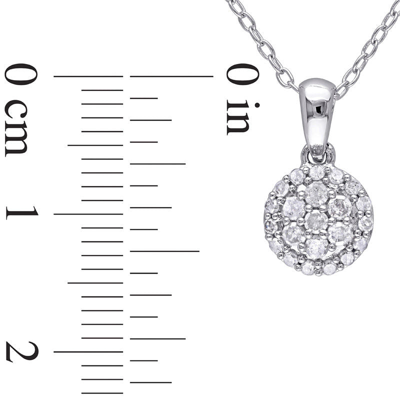 0.25 CT. T.W. Composite Natural Diamond Frame Pendant in Sterling Silver