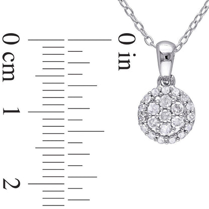 0.25 CT. T.W. Composite Natural Diamond Frame Pendant in Sterling Silver