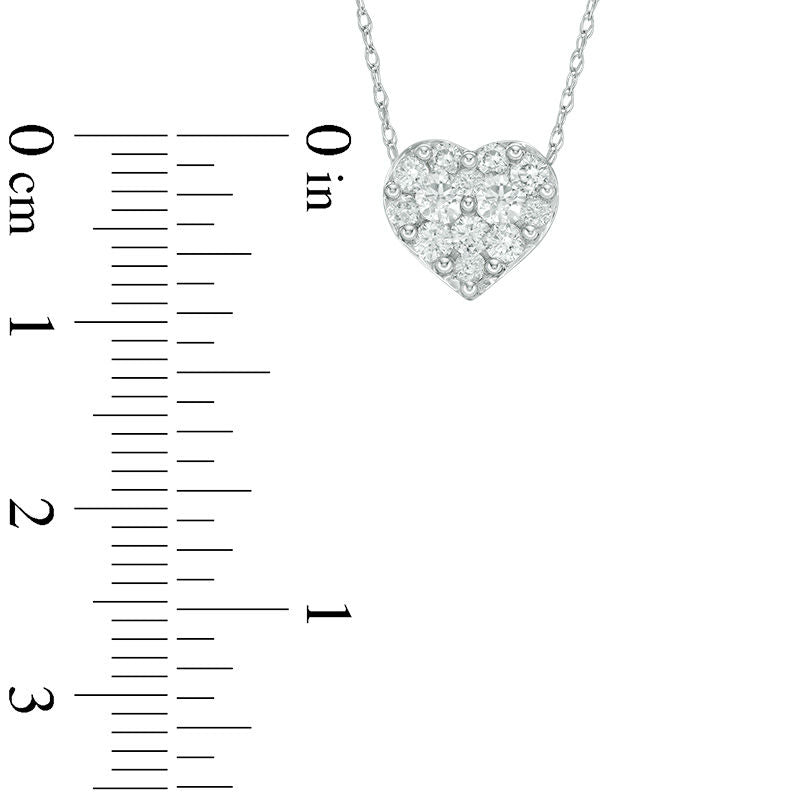 0.38 CT. T.W. Composite Natural Diamond Heart Pendant in 10K White Gold